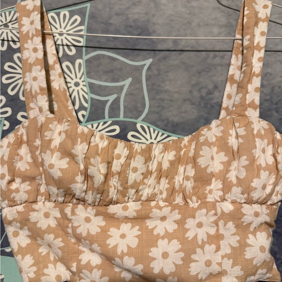 Princess Polly Tan Bustier Ruched Tank Top - Picture 1 of 3